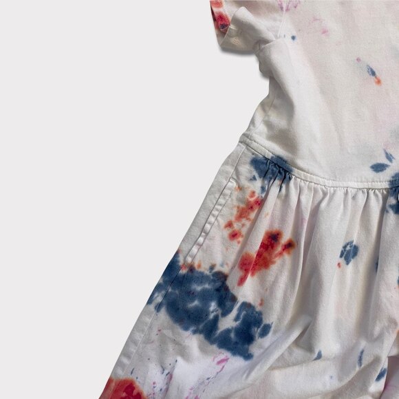 Girl's Tie Dye Dress Short Sleeve Size 4-5 with Pockets - Picture 4 of 4